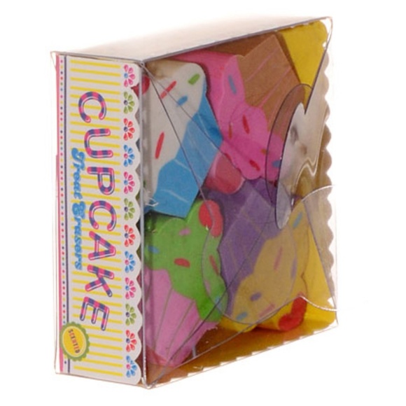 NEW Bulk Pack of 24 Cute Cupcakes Eraser Sets Party Favors Stocking Stuffer Art - Picture 2 of 4
